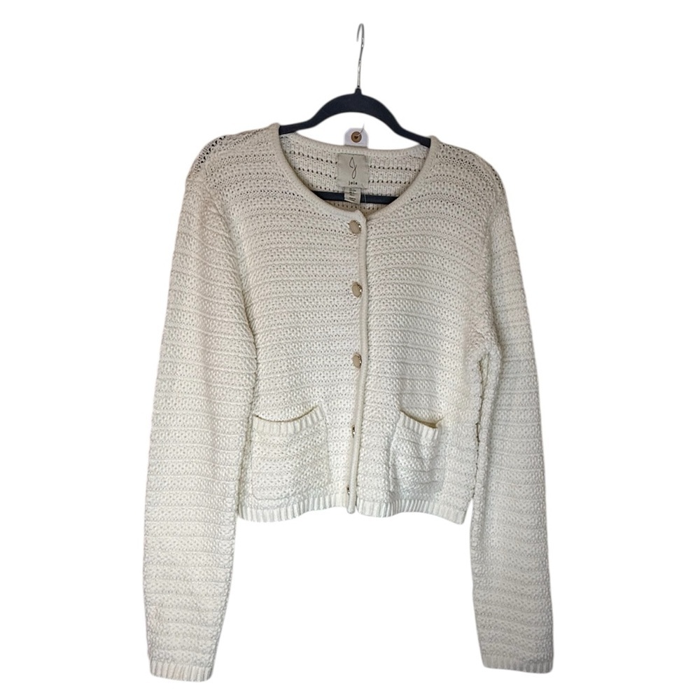 Joie Cream Knit Button-Front Women's Sweater Cardigan